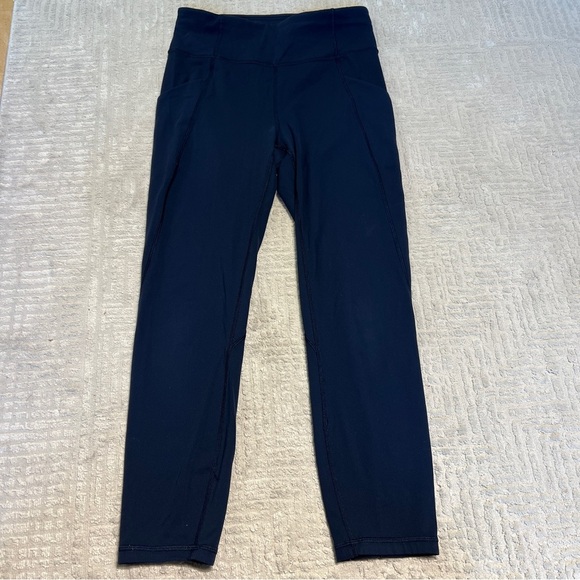 lululemon athletica Pants - LuluLemon Leggings Time To Sweat 23” Crop Navy Women’s Size 6